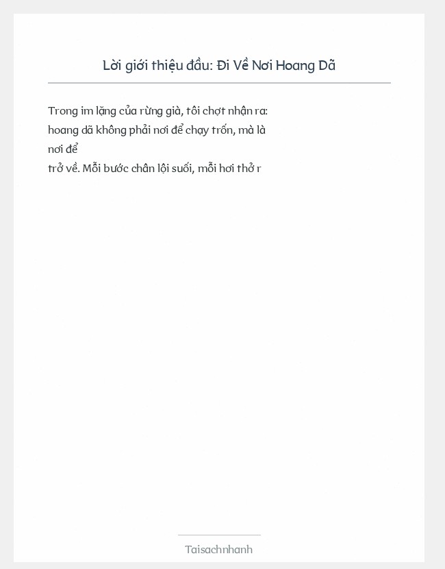 Trích đoạn Đi Về Nơi Hoang Dã