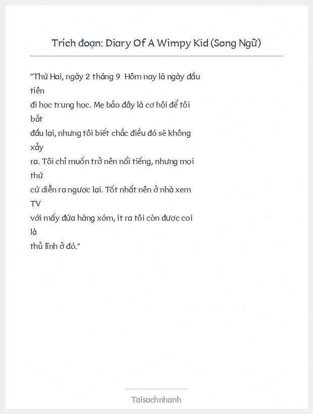 Trích đoạn Diary Of A Wimpy Kid (Song Ngữ)