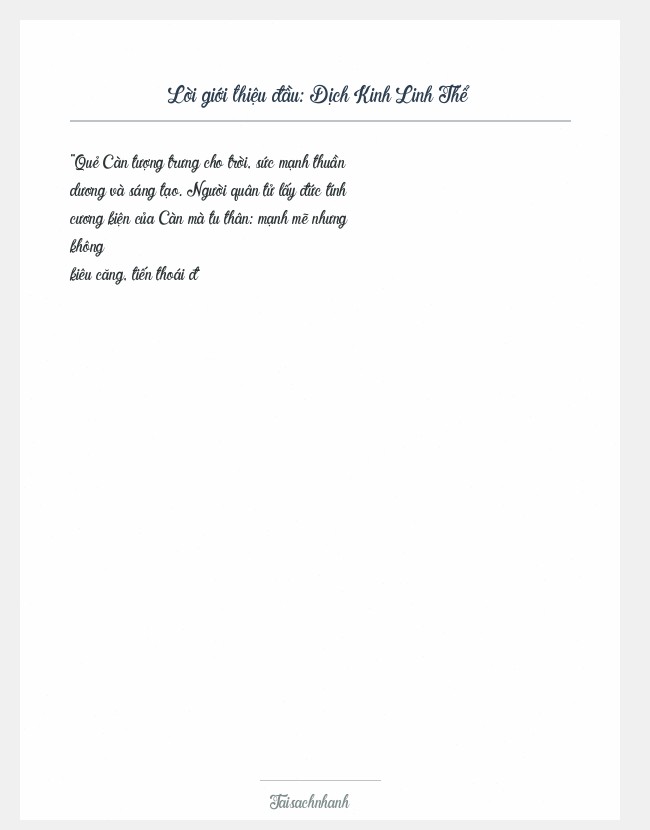 Trích đoạn Dịch Kinh Linh Thể