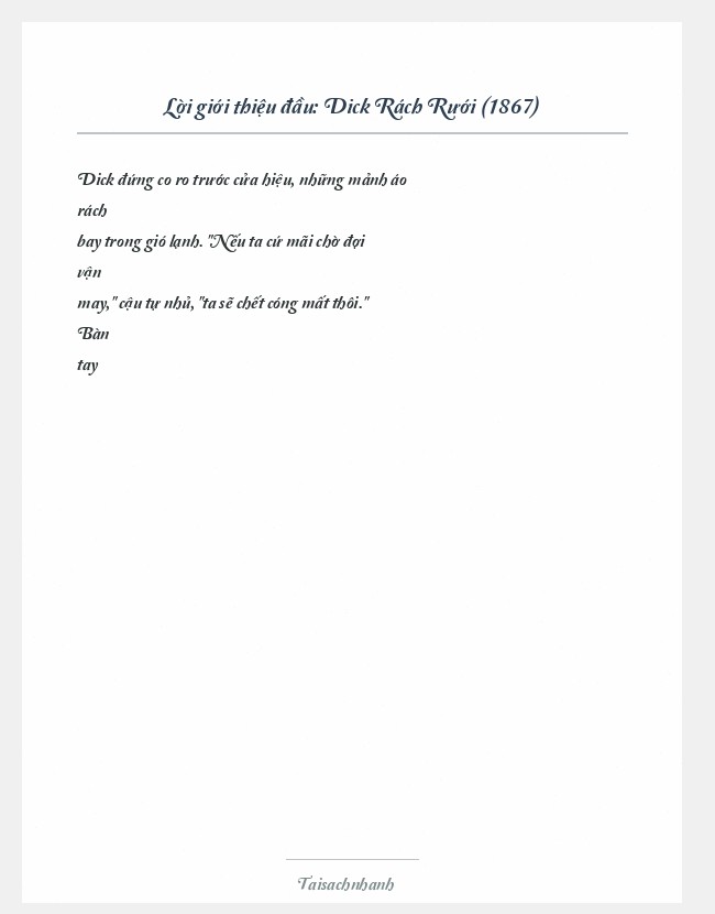 Trích đoạn Dick Rách Rưới (1867)