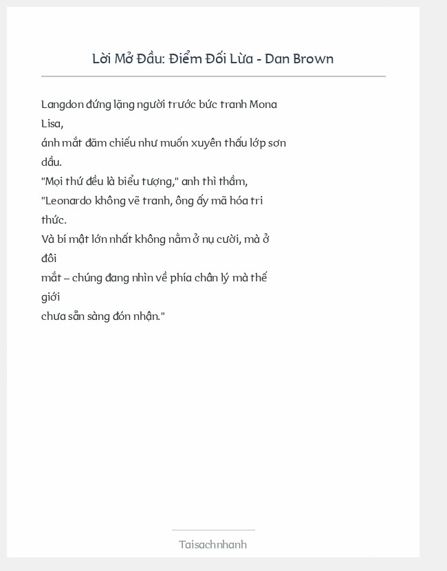 Trích đoạn Điểm Đối Lừa - Dan Brown