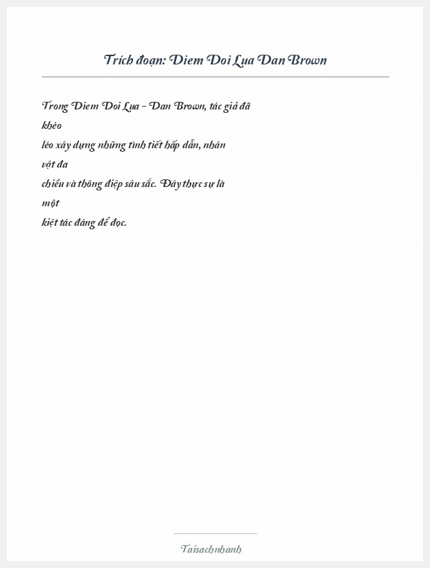 Trích đoạn Diem Doi Lua Dan Brown