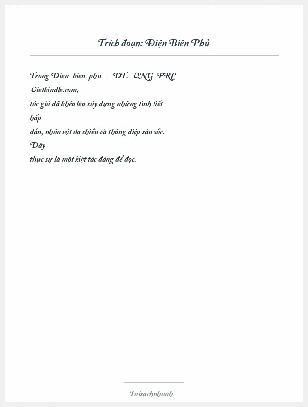 Trích đoạn Điện Biên Phủ