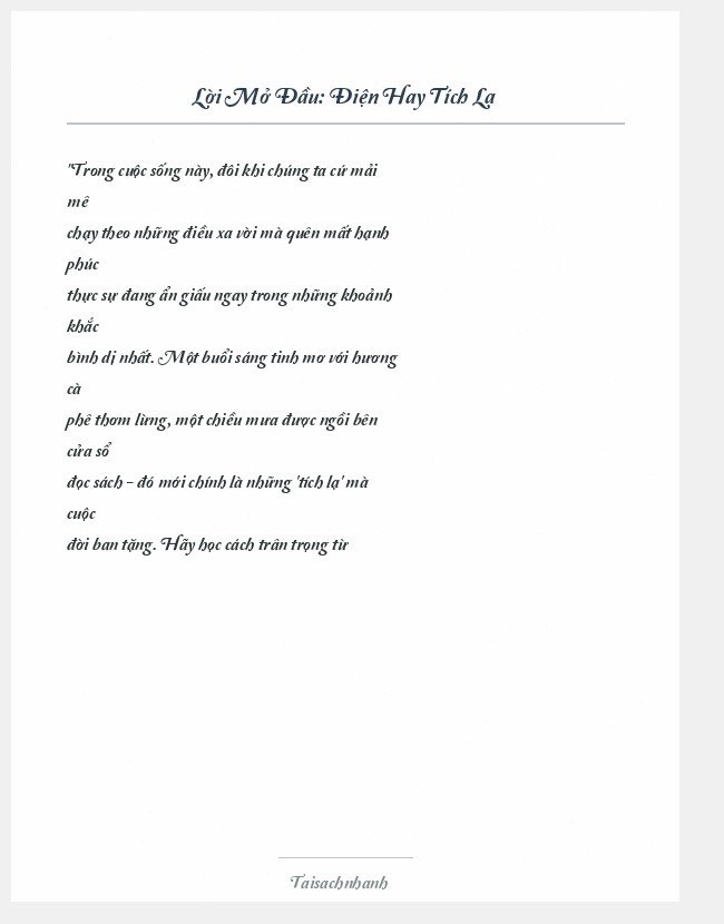 Trích đoạn Điện Hay Tích Lạ