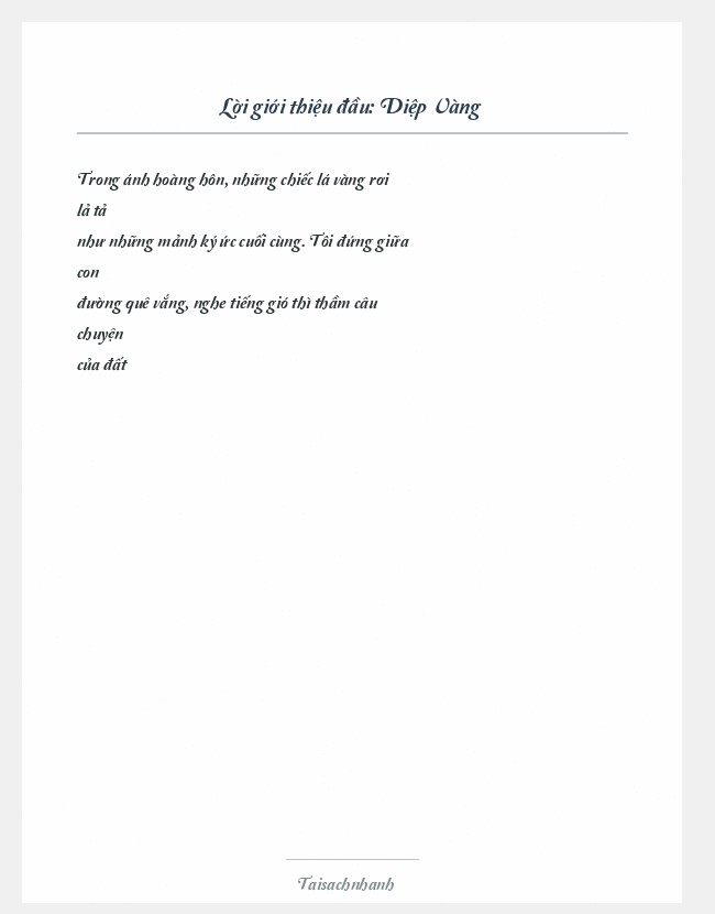 Trích đoạn Diệp Vàng