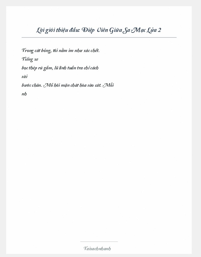 Trích đoạn Điệp Viên Giữa Sa Mạc Lửa 2