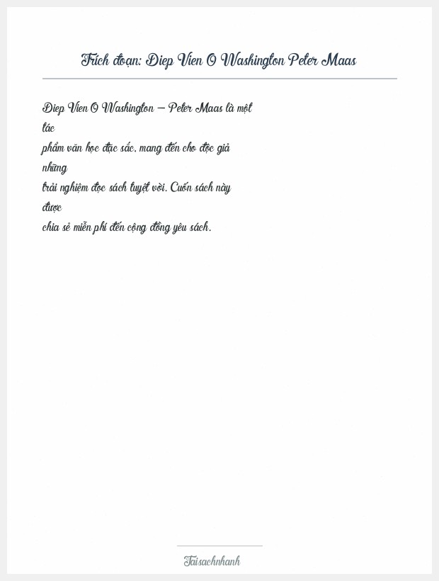 Trích đoạn Diep Vien O Washington Peter Maas