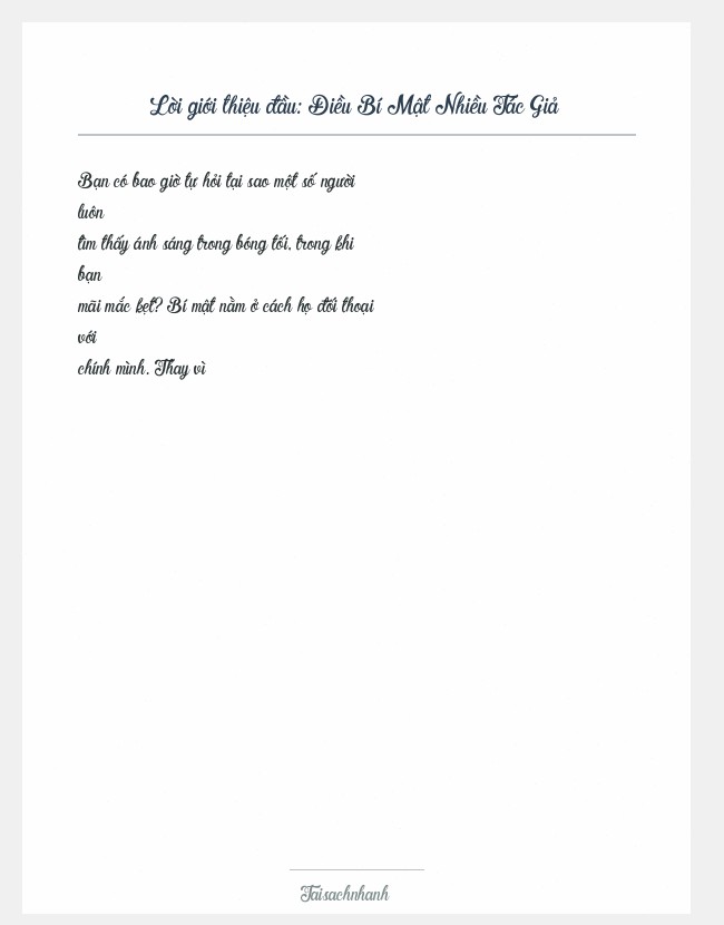 Trích đoạn Điều Bí Mật Nhiều Tác Giả