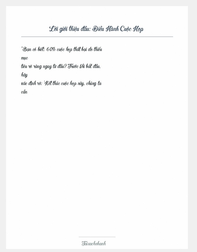 Trích đoạn Điều Hành Cuộc Họp
