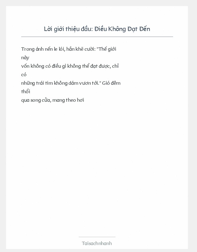 Trích đoạn Điều Không Đạt Đến