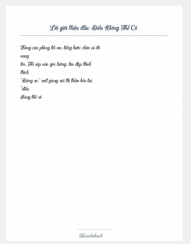 Trích đoạn Điều Không Thể Có