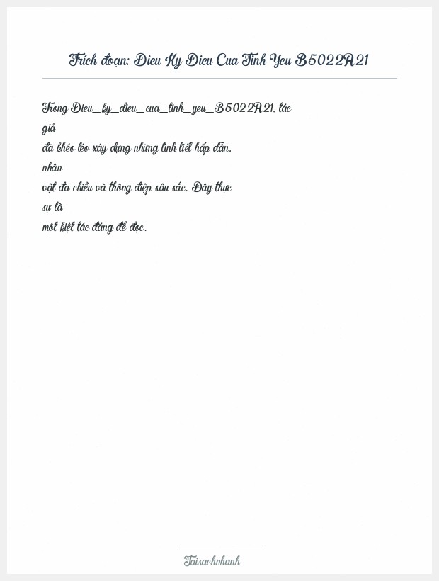 Trích đoạn Dieu Ky Dieu Cua Tinh Yeu B5022A21