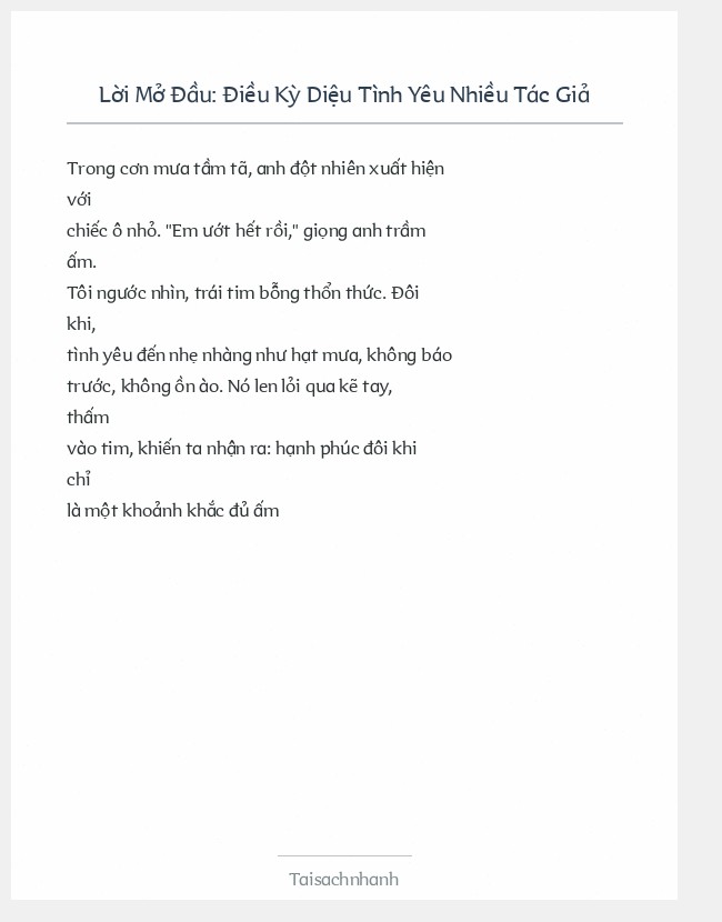 Trích đoạn Điều Kỳ Diệu Tình Yêu Nhiều Tác Giả