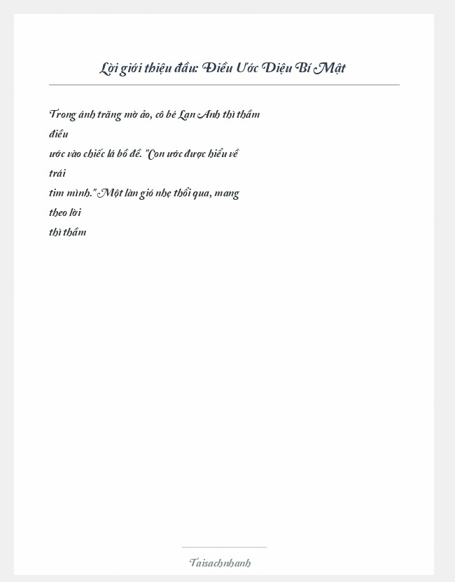 Trích đoạn Điều Ước Diệu Bí Mật