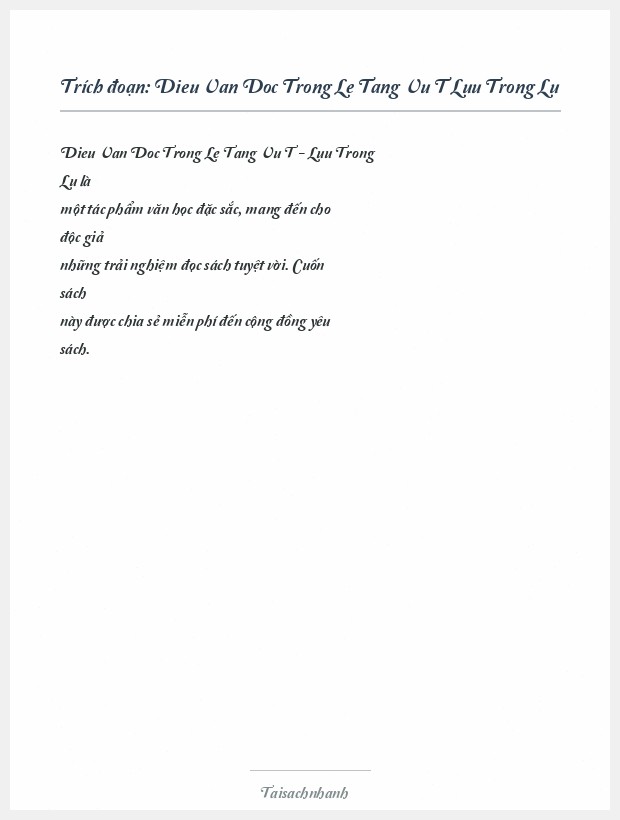 Trích đoạn Dieu Van Doc Trong Le Tang Vu T Luu Trong Lu