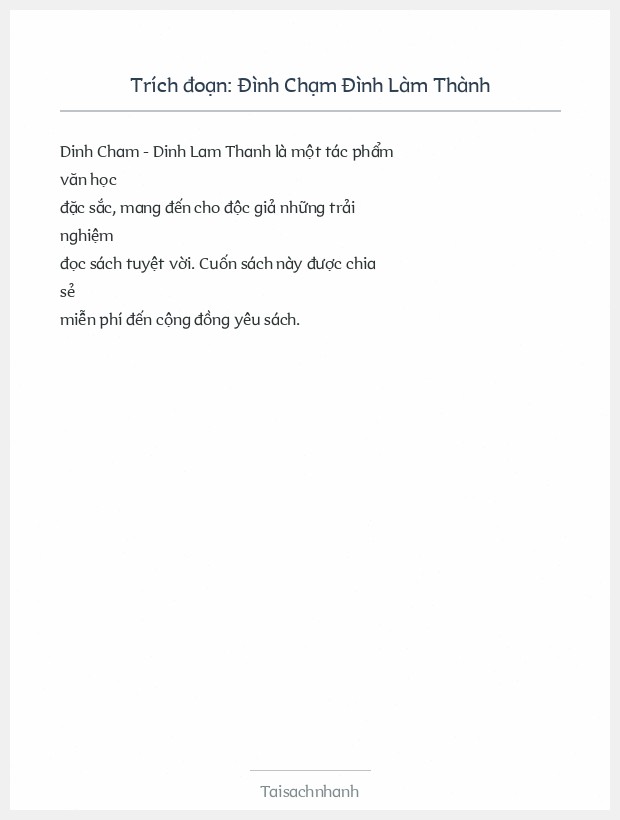 Trích đoạn Đình Chạm Đình Làm Thành