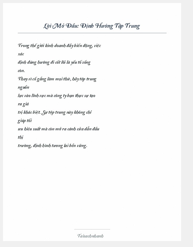 Trích đoạn Định Hướng Tập Trung