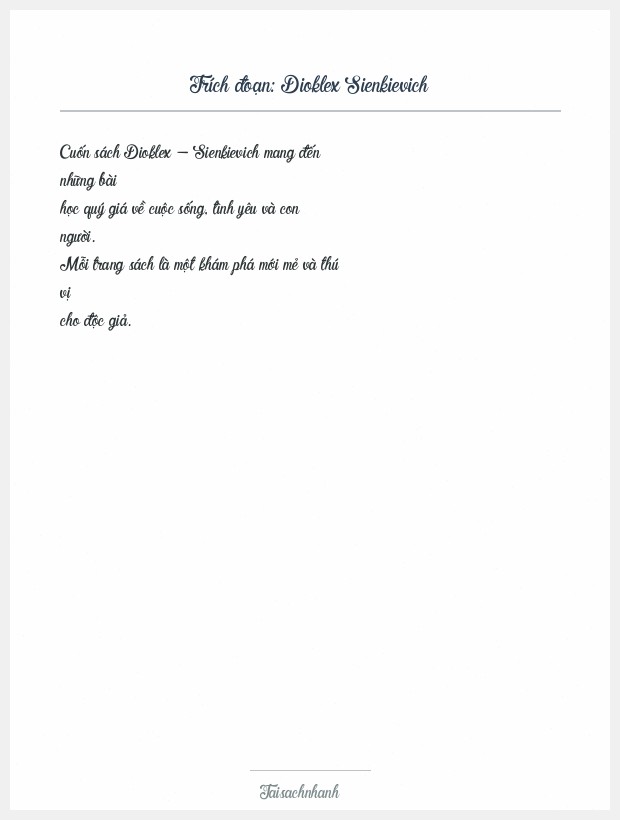 Trích đoạn Dioklex Sienkievich