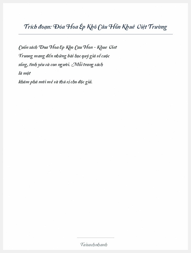 Trích đoạn Đóa Hoa Ép Khô Câu Hồn Khuê Việt Trường