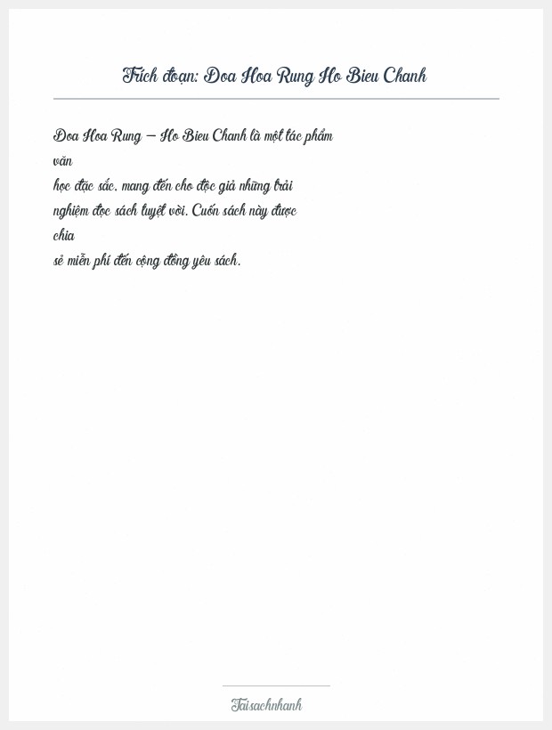 Trích đoạn Doa Hoa Rung Ho Bieu Chanh