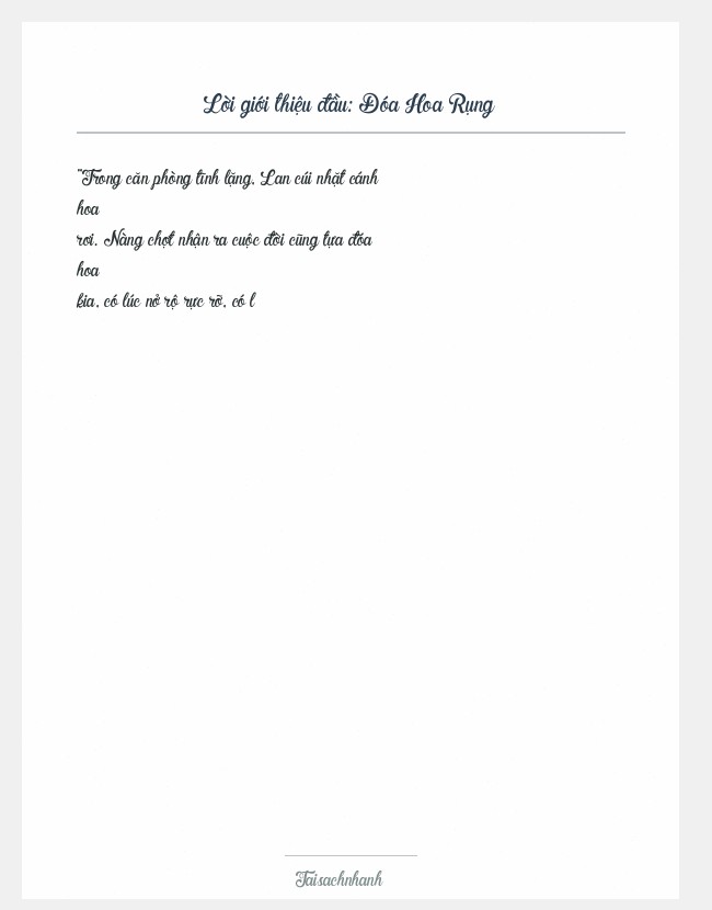 Trích đoạn Đóa Hoa Rụng