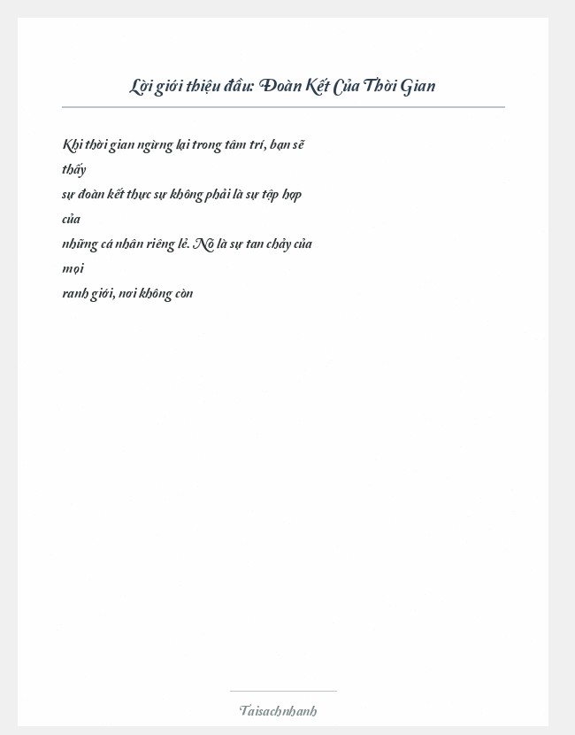 Trích đoạn Đoàn Kết Của Thời Gian