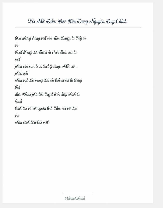 Trích đoạn Đọc Kim Dung Nguyễn Duy Chính