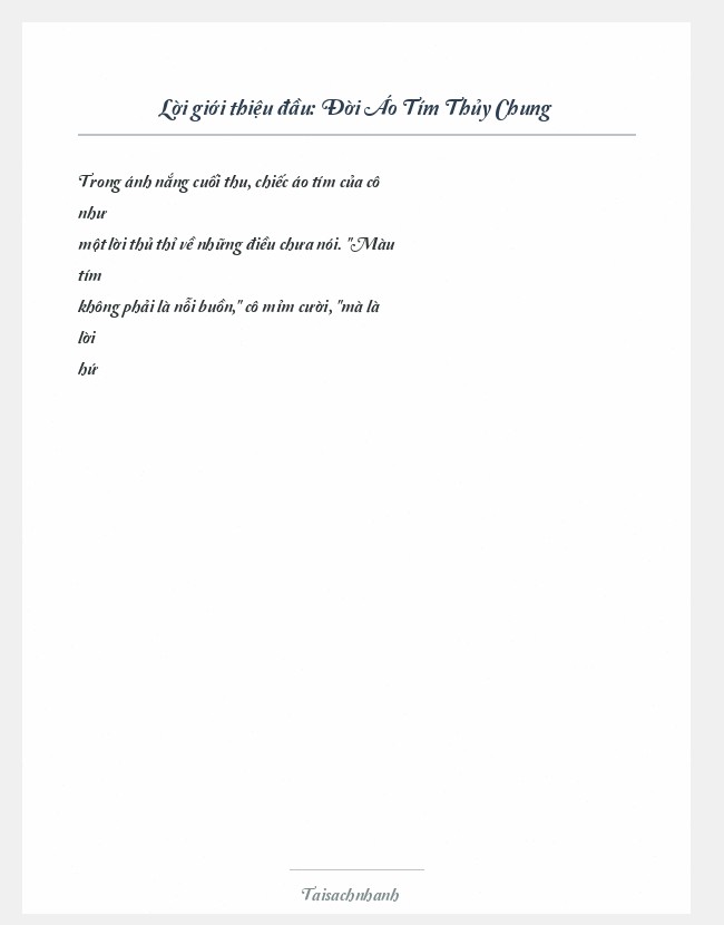 Trích đoạn Đời Áo Tím Thủy Chung