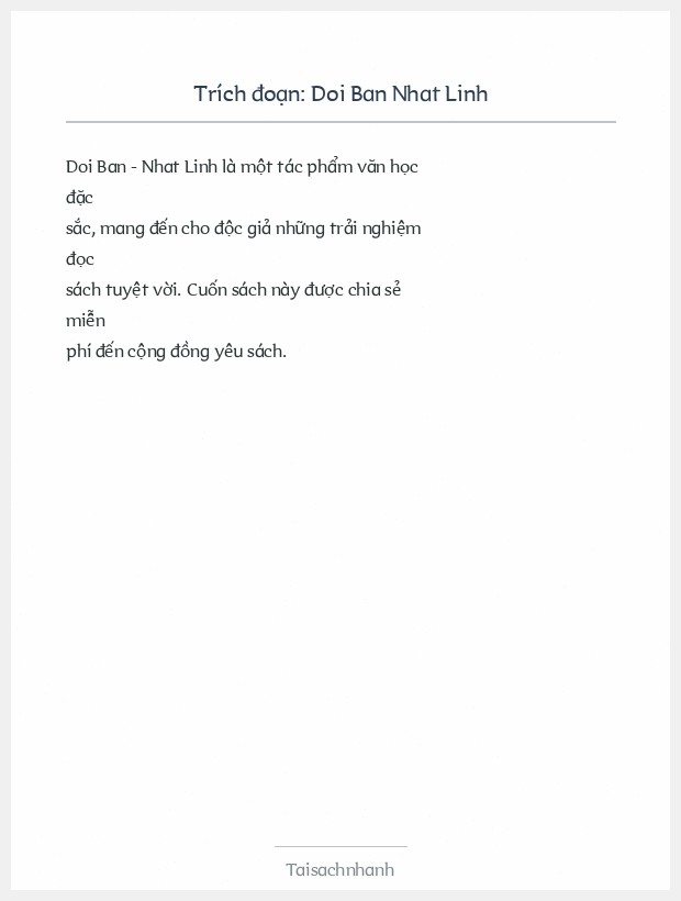Trích đoạn Doi Ban Nhat Linh
