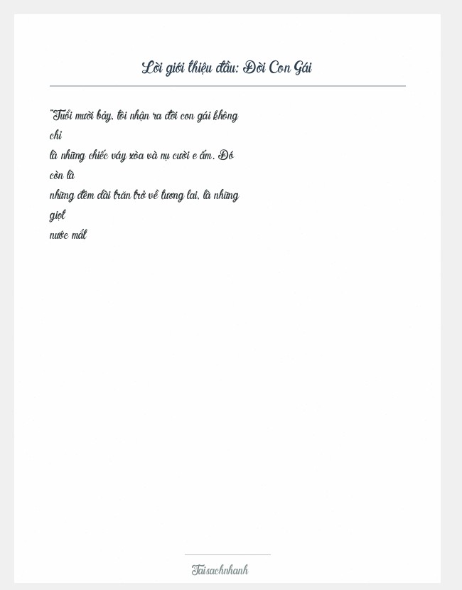 Trích đoạn Đời Con Gái