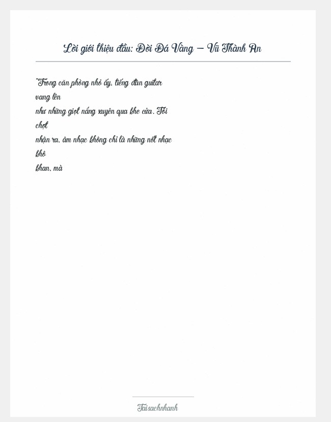 Trích đoạn Đời Đá Vàng - Vũ Thành An