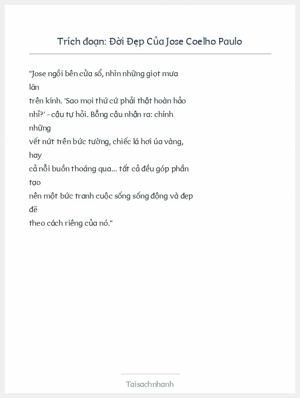 Trích đoạn Đời Đẹp Của Jose Coelho Paulo