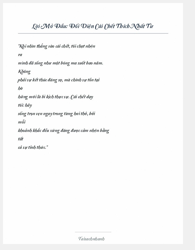 Trích đoạn Đối Diện Cái Chết Thích Nhất Từ