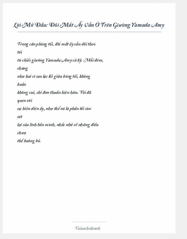 Trích đoạn Đôi Mắt Ấy Vẫn Ở Trên Giường Yamada Amy