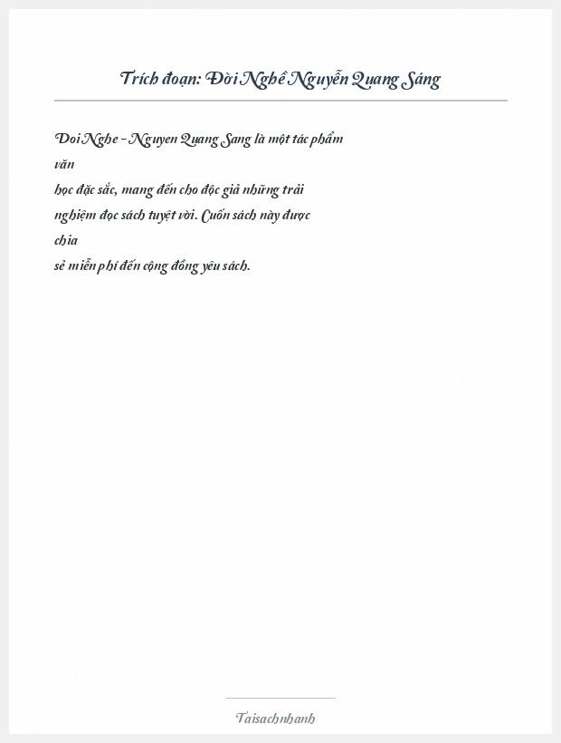 Trích đoạn Đời Nghề Nguyễn Quang Sáng