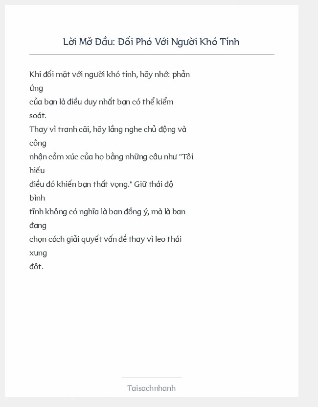 Trích đoạn Đối Phó Với Người Khó Tính