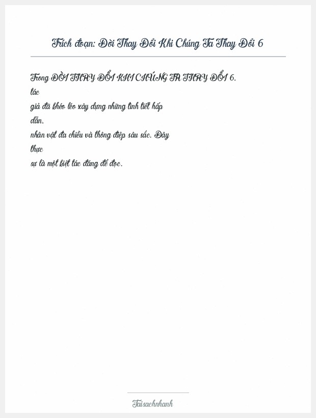 Trích đoạn Đời Thay Đổi Khi Chúng Ta Thay Đổi 6