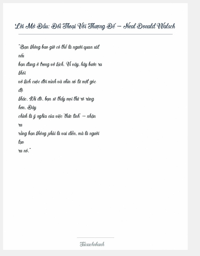 Trích đoạn Đối Thoại Với Thượng Đế - Neal Donald Walsch