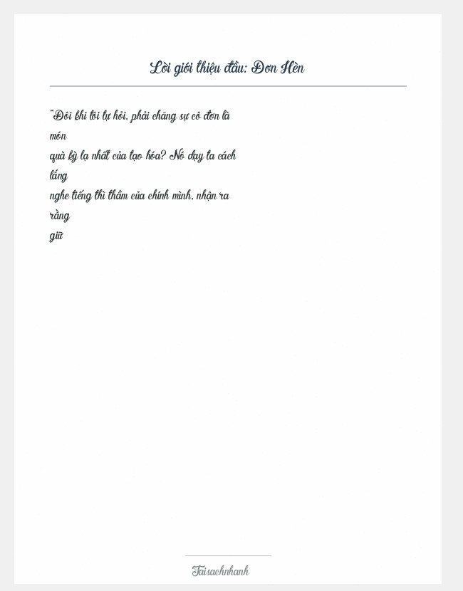 Trích đoạn Đơn Hèn