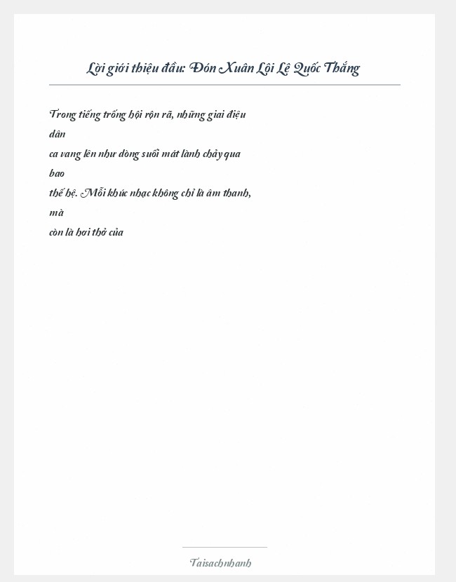 Trích đoạn Đón Xuân Lội Lê Quốc Thắng