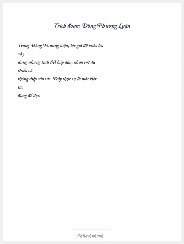 Trích đoạn Đông Phương Luận