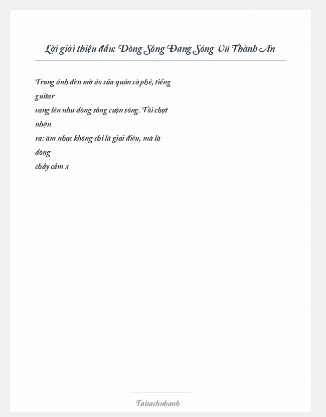 Trích đoạn Dòng Sông Đang Sóng Vũ Thành An