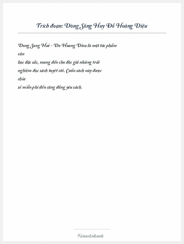 Trích đoạn Dòng Sông Huy Đồ Hoàng Diệu