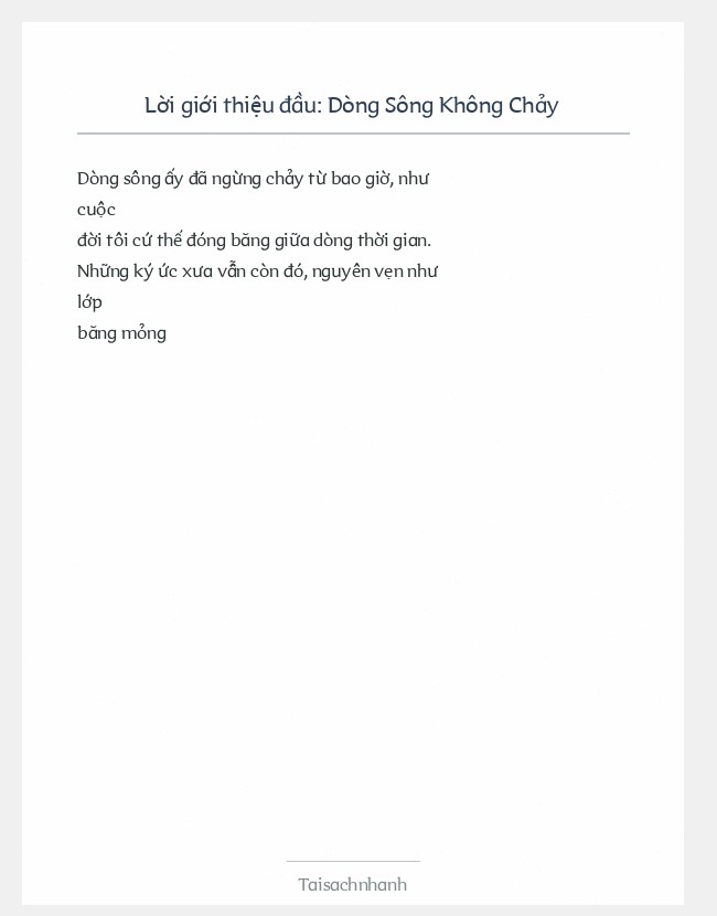 Trích đoạn Dòng Sông Không Chảy