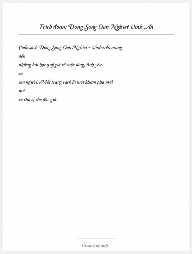 Trích đoạn Dong Song Oan Nghiet Vinh An