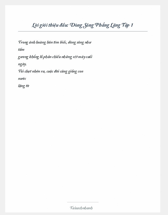 Trích đoạn Dòng Sông Phẳng Lặng Tập 1