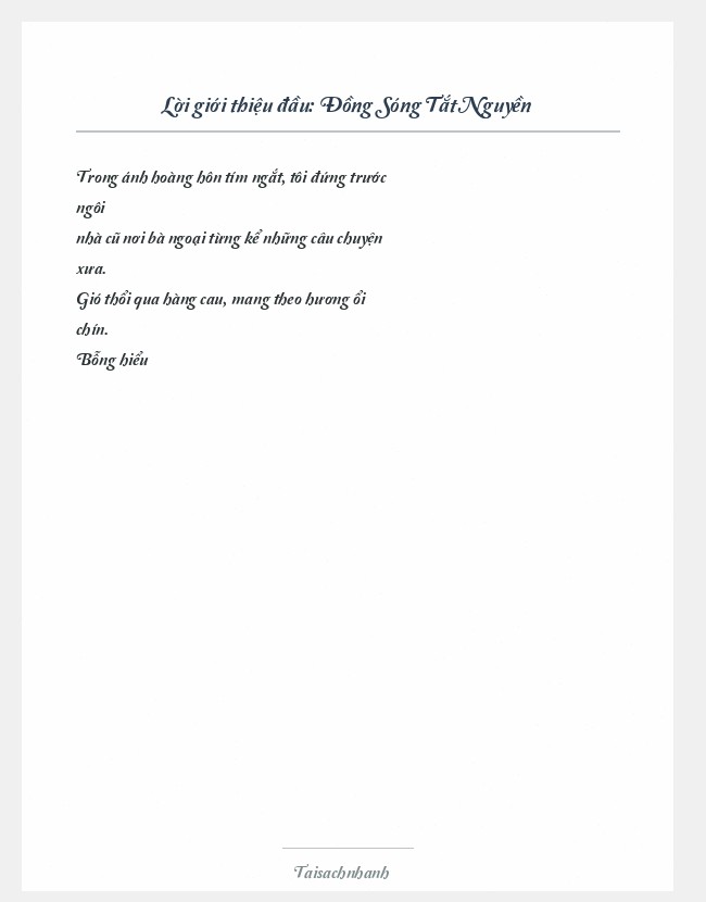 Trích đoạn Đồng Sóng Tắt Nguyền