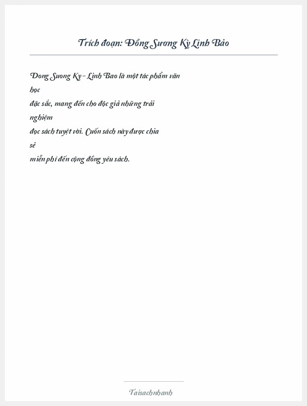 Trích đoạn Đồng Sương Kỳ Linh Bảo