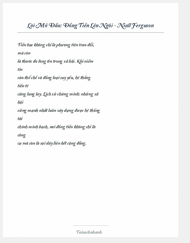 Trích đoạn Đồng Tiền Lên Ngôi - Niall Ferguson