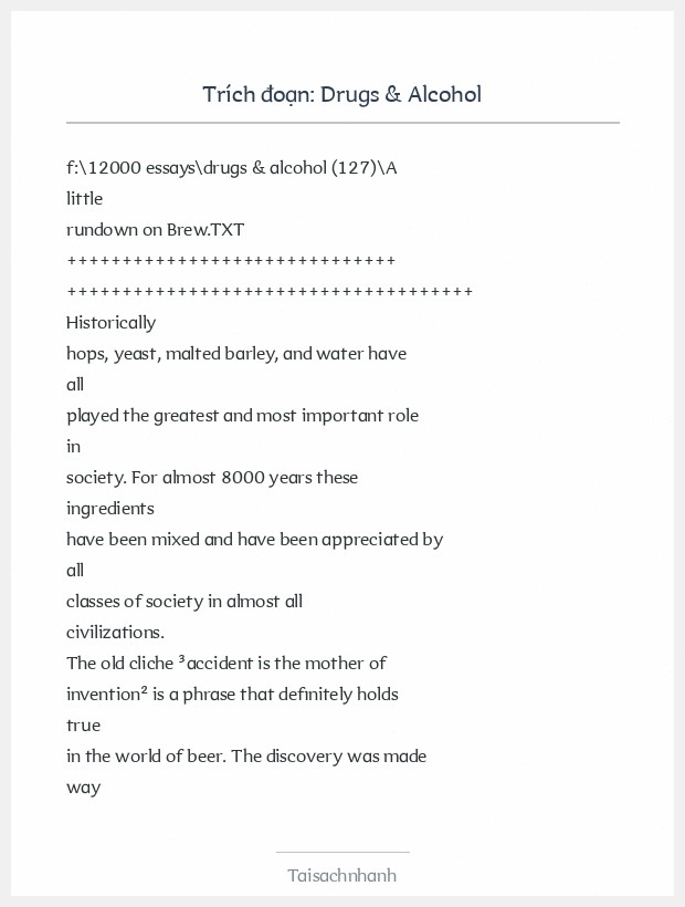 Trích đoạn Drugs & Alcohol